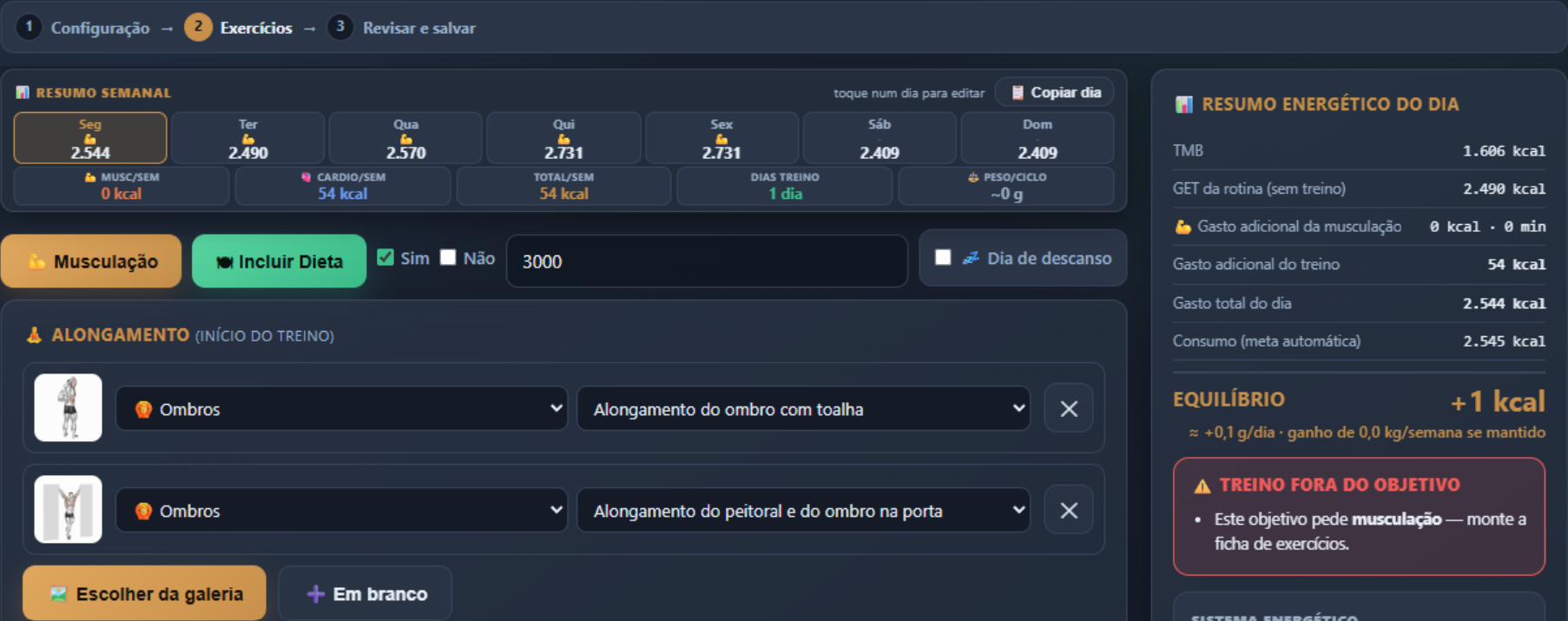 Planejamento energético e semanal